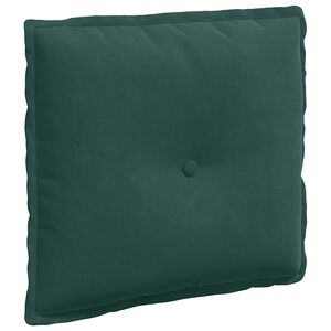 vidaXL Coussin de Dos Vert fonc&eacute; 50 x 45 cm Tissu en velours c&ocirc;tel&eacute;