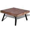vidaXL Table basse carrée Bois de teck de récupération