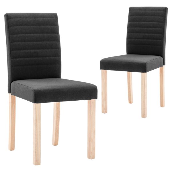 vidaXL Chaises &agrave; manger lot de 2 noir tissu