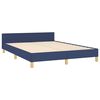vidaXL Cadre de lit avec tête de lit sans matelas bleu 140x190cm tissu