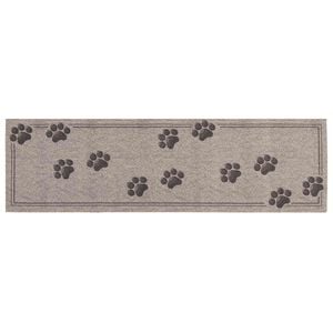 vidaXL Tapis de Cuisine Pattes grises 150 x 45 cm 100% Polyamide