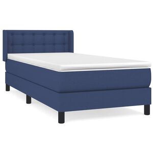 vidaXL Sommier &agrave; lattes de lit avec matelas Bleu 80x200 cm Tissu