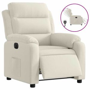 vidaXL Fauteuil inclinable &eacute;lectrique Cr&egrave;me Velours