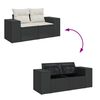 vidaXL Ensemble de canapé de jardin avec coussin 10 pcs Noir et Crème