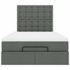 vidaXL Cadre de lit ottoman avec matelas gris fonc&eacute; 120x190 cm tissu