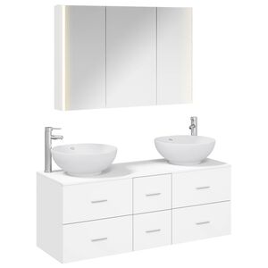 vidaXL Ensemble de mobilier de salle de bain 4 pcs Blanc