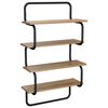 vidaXL &Eacute;tag&egrave;re murale &agrave; 4 niveaux Ch&ecirc;ne artisanal 80 x 24,5 x 104 cm