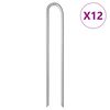 vidaXL Piquets de tente 12pcs en forme de U 37cm &Oslash;11,3mm acier galvanis&eacute;