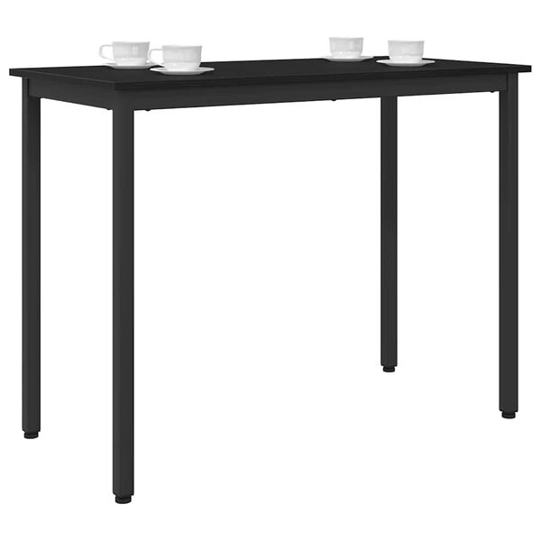 vidaXL table Ch&ecirc;ne noir 100 x 50 x 76,5 cm Bois d'ing&eacute;nierie et acier