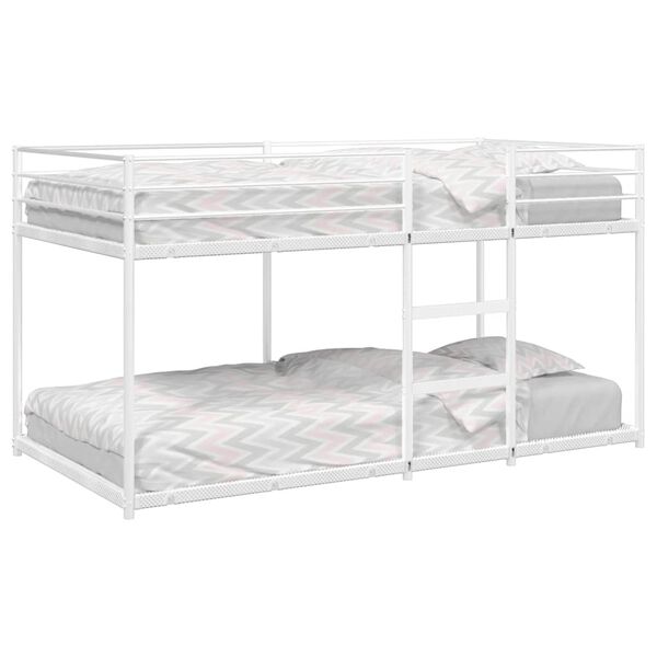 vidaXL Lit superpos&eacute; sans matelas blanc 75x190 cm acier