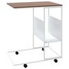 vidaXL Table d'appoint avec roues blanc 55x36x63,5cm bois d'ingénierie