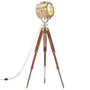 vidaXL Lampadaire &agrave; tr&eacute;pied bois de manguier massif 165 cm
