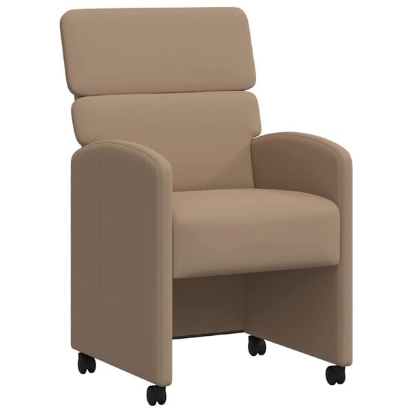 vidaXL Chaises de Salle à Manger avec Roues 2 pcs Cappuccino