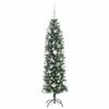 vidaXL Arbre de No&euml;l artificiel slim avec 150 LED Vert et blanc 150 cm