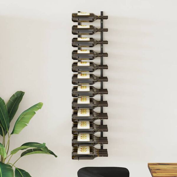 vidaXL Casier &agrave; bouteilles mural pour 36 bouteilles Noir Fer