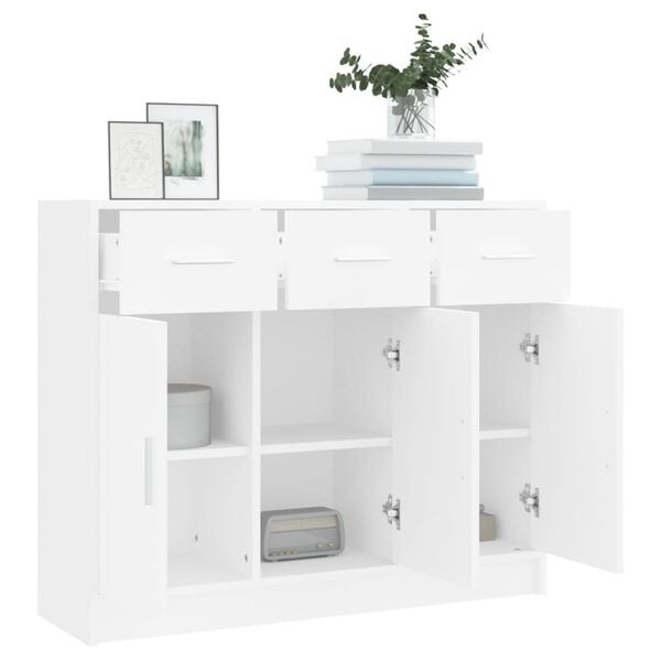 vidaXL Buffet Blanc 91x28x75 cm Bois d'ing&eacute;nierie