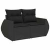 vidaXL Salon de jardin 9 pcs avec coussins noir r&eacute;sine tress&eacute;e