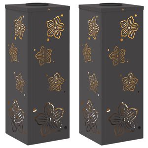 vidaXL Lumi&egrave;re de chemin LED solaire 2 pc Blanc chaud 18 x 18 x 50 cm