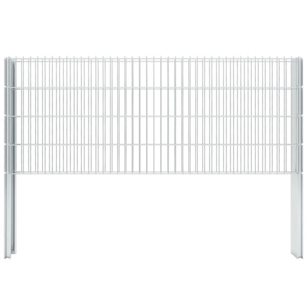 vidaXL Poteaux de cl&ocirc;ture 20 pcs argent&eacute; 140 cm acier galvanis&eacute;