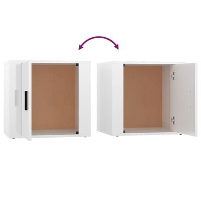 vidaXL Tables de chevet 2 pcs Blanc brillant 50x39x47 cm