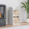 vidaXL Portant de bois chauffage blanc 40x30x80 cm