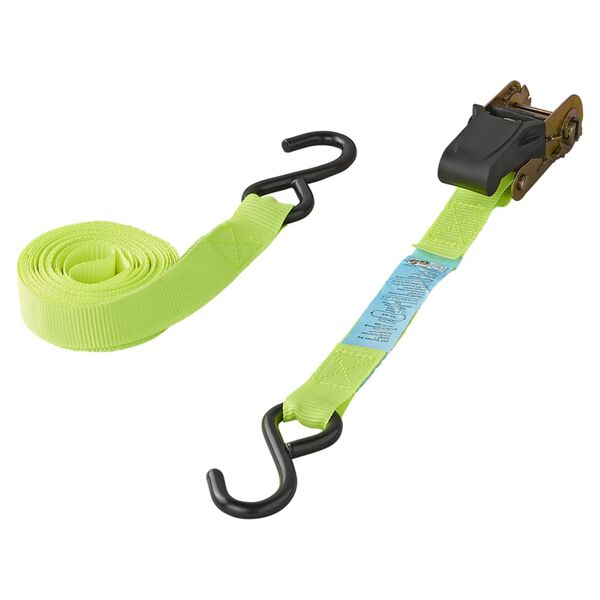 Lot de 4 Courroie d'attache avec cliquet + 2 crochets ProPlus 5 m