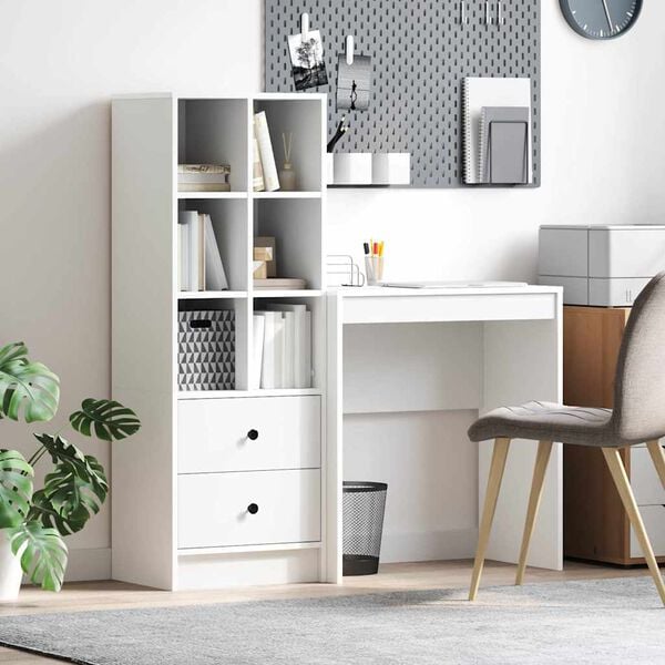 vidaXL Bureau avec tiroir 2 pcs Blanc