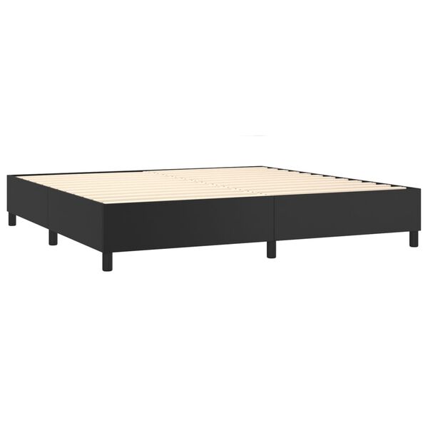 vidaXL Sommier à lattes de lit avec matelas Noir 200x200 cm Similicuir