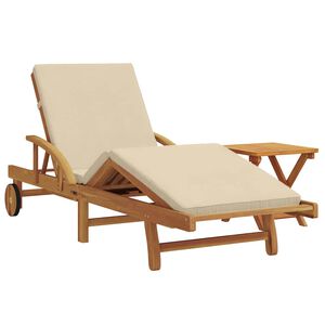 vidaXL Transat 2 pc Bois d'Acacia Massif Beige
