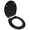 vidaXL Si&egrave;ge de toilette MDF Couvercle &agrave; fermeture en douceur Noir