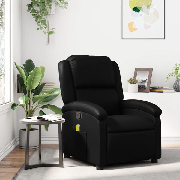 vidaXL Fauteuil de massage inclinable noir similicuir