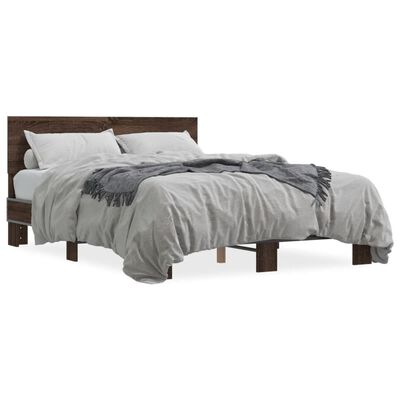 vidaXL Cadre de lit sans matelas chêne marron 140x200 cm