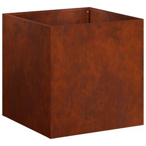 vidaXL Cache-pot de jardin Rouill&eacute; 45 x 45 x 45 cm Acier patin&eacute;