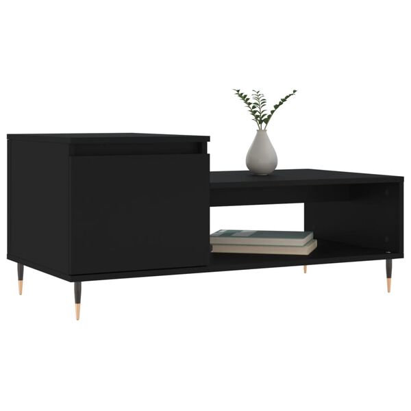vidaXL Table basse Noir 100x50x45 cm Bois d'ing&eacute;nierie