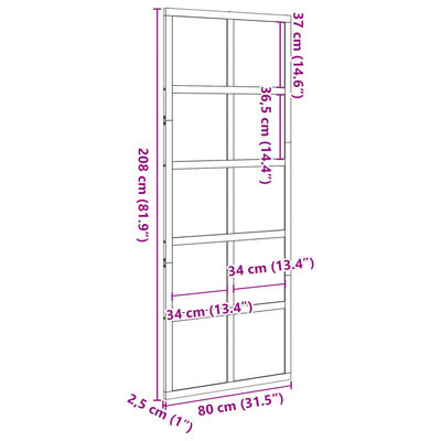 vidaXL Porte de grange 80x208 cm bois massif de pin