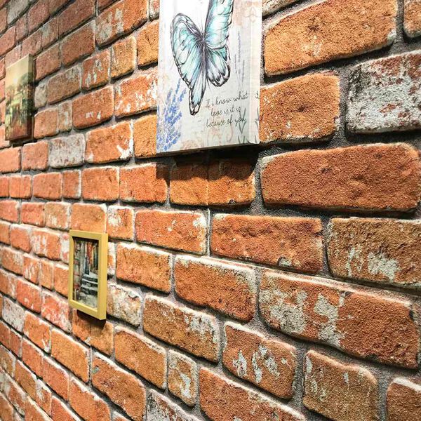 vidaXL Panneaux muraux 3D design de brique marron clair 10 pcs EPS