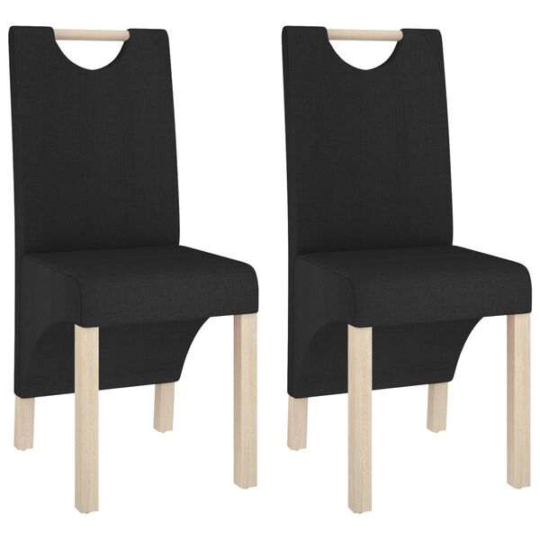 vidaXL Chaises &agrave; manger lot de 2 noir tissu