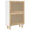 vidaXL Armoire à chaussures Blanc 52x25x80 cm Bois d'ingénierie/rotin