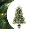vidaXL Sapin de No&euml;l avec 150 LED avec support Vert 90 cm PE