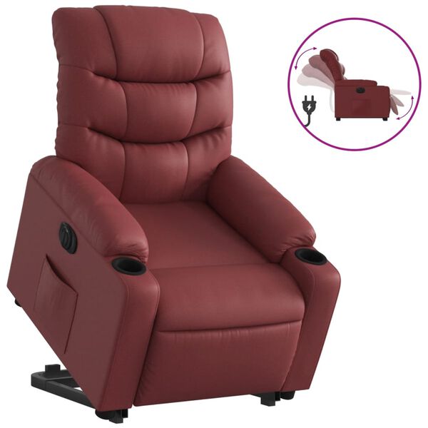 vidaXL Fauteuil inclinable &eacute;lectrique rouge bordeaux similicuir