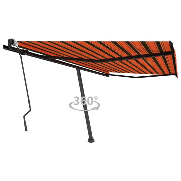 vidaXL Auvent manuel rétractable sur pied 400x300 cm Orange et marron
