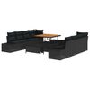vidaXL Ensemble de canap&eacute; de jardin 11 pc Noir polyrotin
