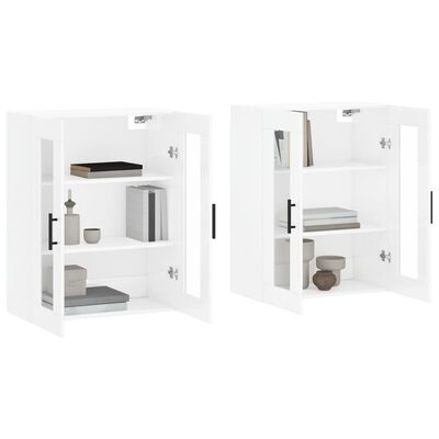 vidaXL Armoires murales 2 pcs blanc brillant bois d'ingénierie