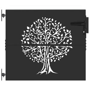vidaXL Porte de Jardin Noir 85 x 100 cm Acier peint par poudre