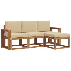 vidaXL Ensemble de canap&eacute;s d'ext&eacute;rieur 4 pcs Naturel et Beige