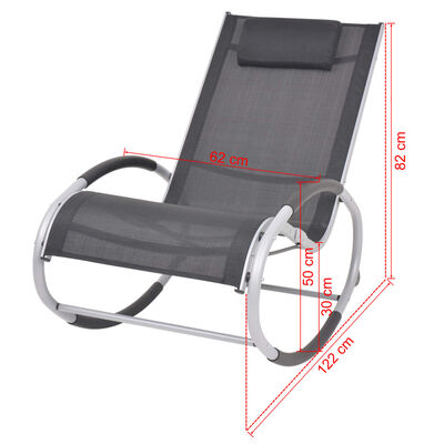 vidaXL Chaise à bascule d'extérieur Aluminium et textilène