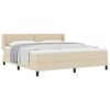 vidaXL Lit &agrave; ressorts avec t&ecirc;te de lit Cr&egrave;me 200 x 180 cm tissu