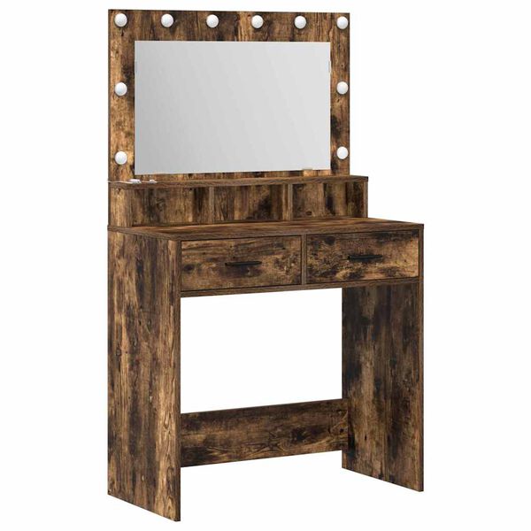 vidaXL Table de Toilette Ch&ecirc;ne fum&eacute; 79 x 41 x 135 cm Bois d'ing&eacute;nierie