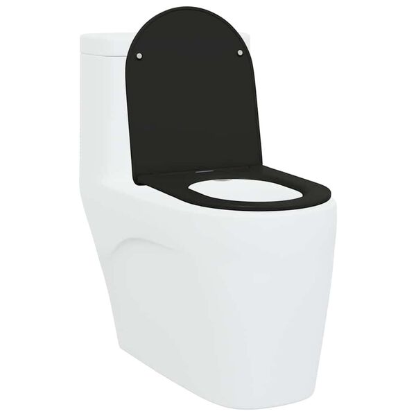 vidaXL Si&egrave;ge de toilette Noir 47 x 36 x 3,4 cm Duroplast
