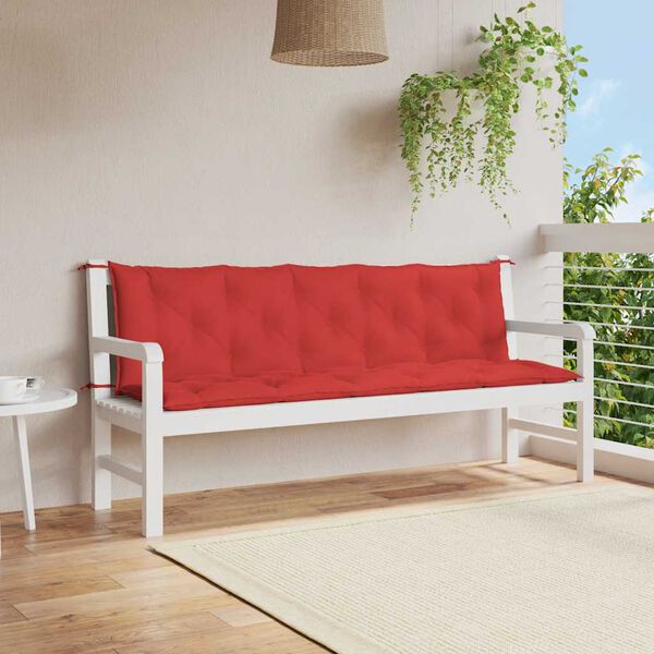 vidaXL Coussin de banc de jardin rouge 180x(50+50)x7 cm tissu oxford